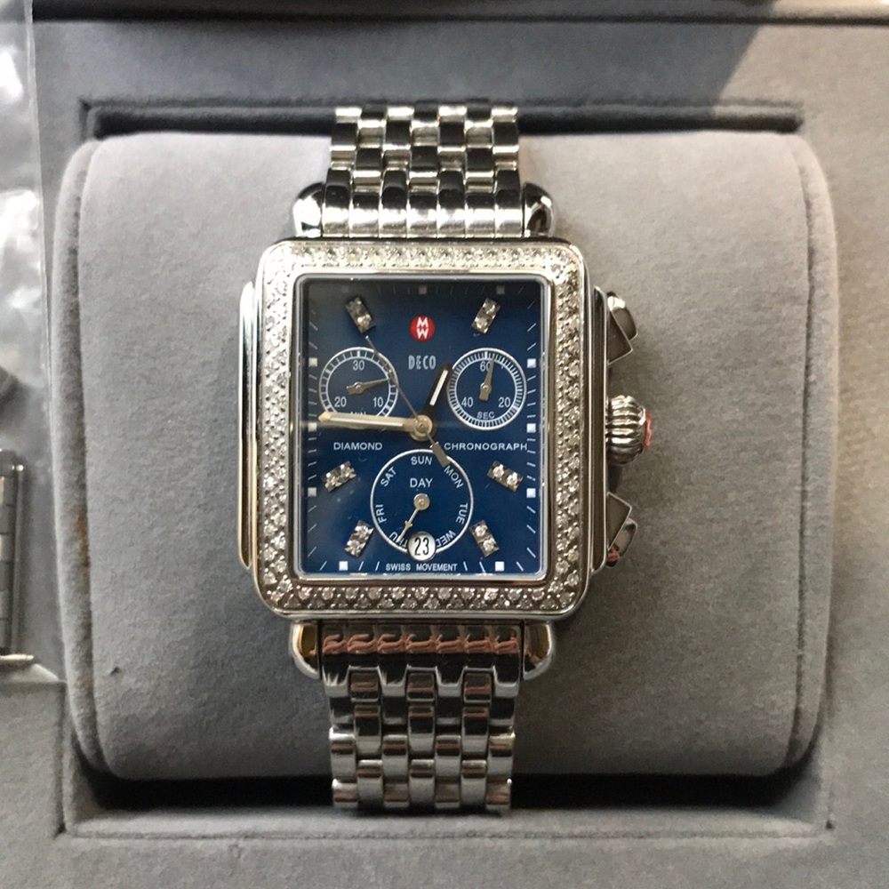 💙💙Michele Blue Mother of Pearl Diamond Deco💙💙